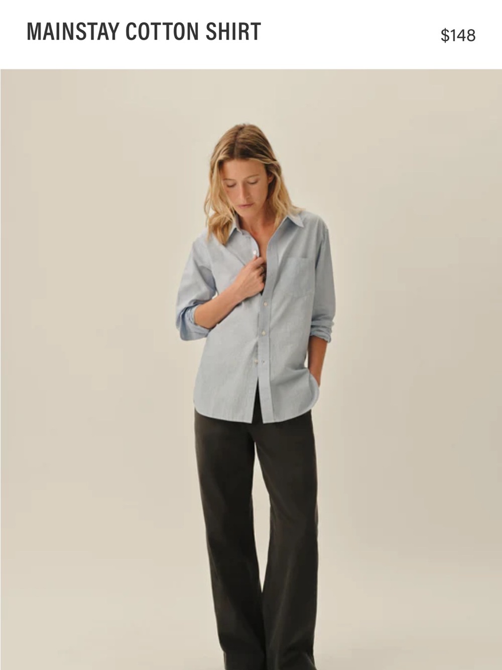 Buck Mason french blue mainstay cotton shirt size XS new button down relaxed - Picture 2 of 9